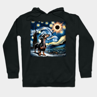 Dachshund Eclipse Expedition: Stylish Tee Featuring Spirited Wiener Dogs Hoodie